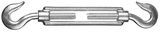 Талреп DIN 1480, крюк-крюк, М6, 15 шт, оцинкованный, STAYER